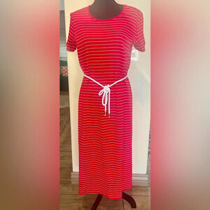 JG Hook size Small red striped nautical maxi dress